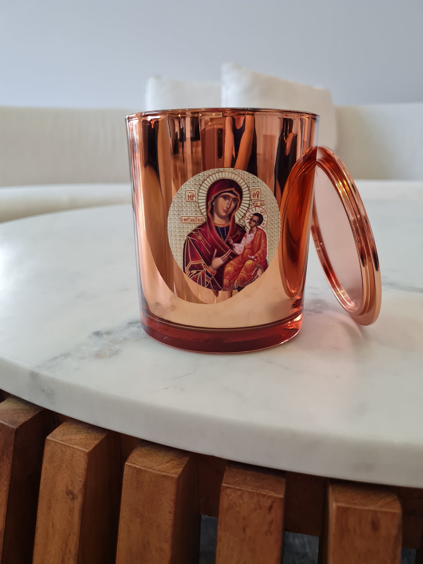 Large Rose Gold Icon Oxford Candle