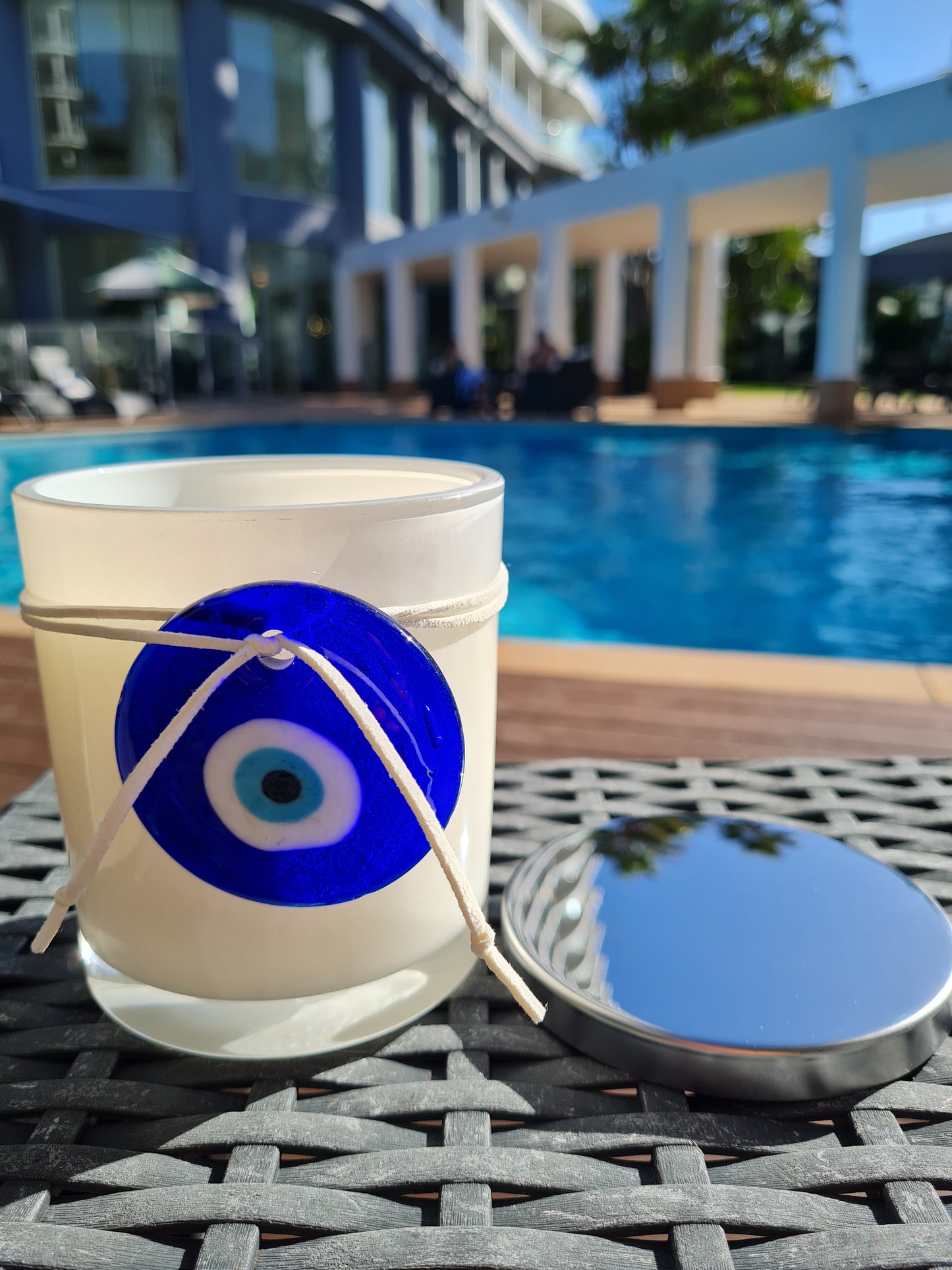 XL Evil Eye Candle Santorini