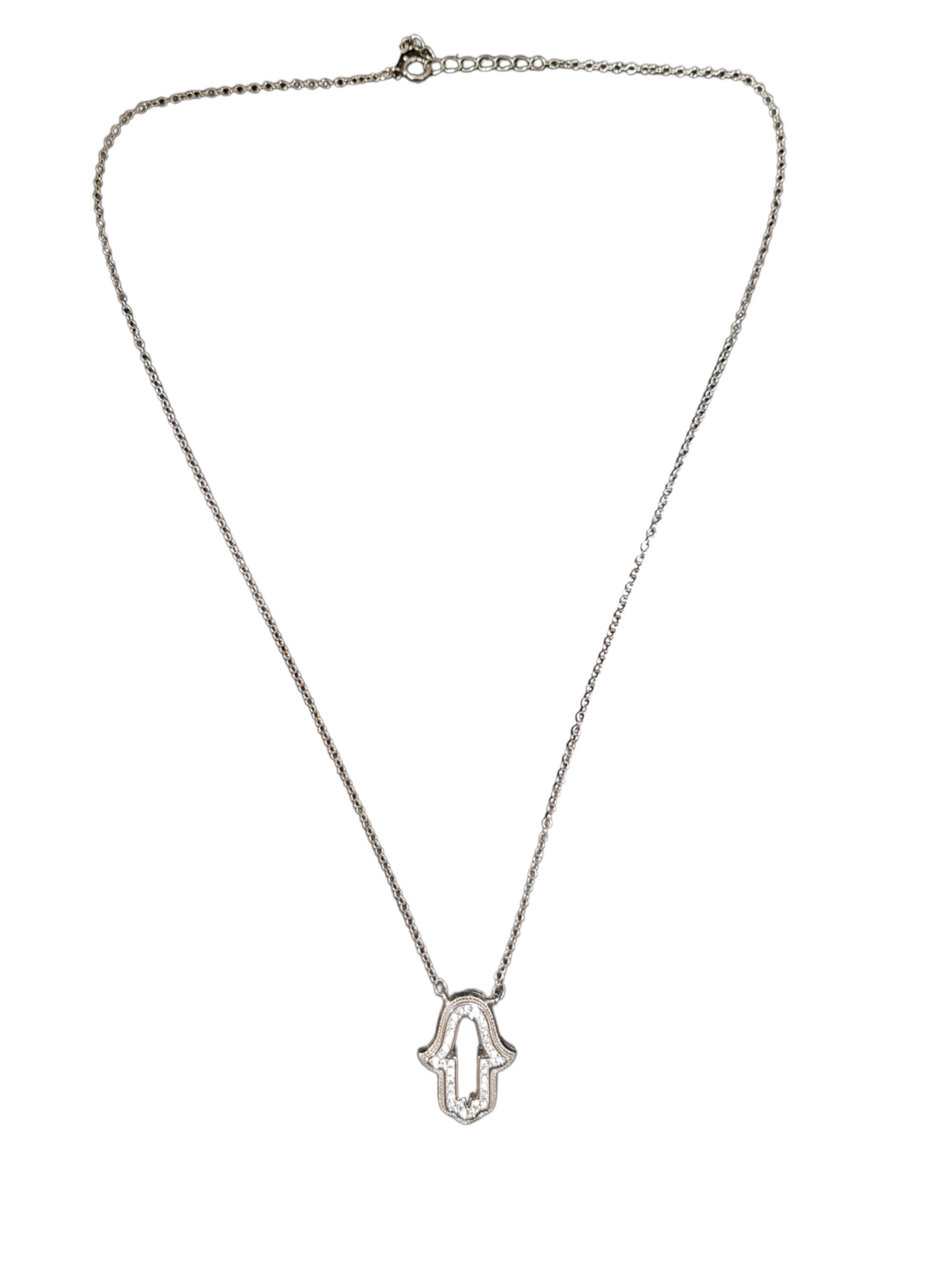 Silver Hamsa With Dimontes