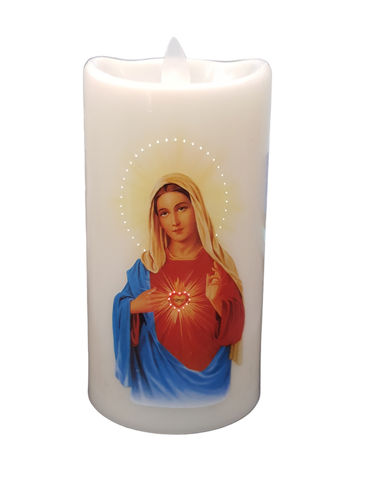Sacred Heart Mary Led Candle Battery / Usb Cable