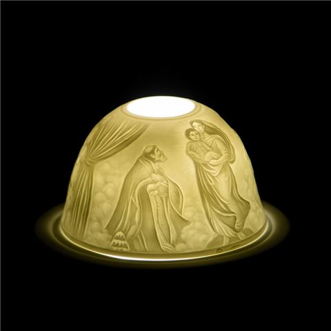 Mother Mary LED porcelain light dome.