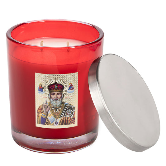 St Nickolas Red Icon Candle