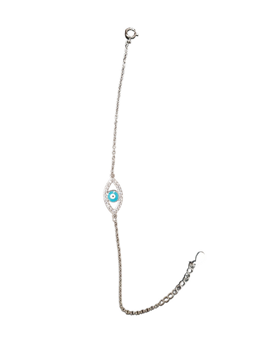 Classic Silver Evil Eye Bracelet