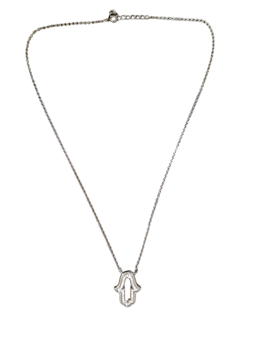 Silver Hamsa With Dimontes