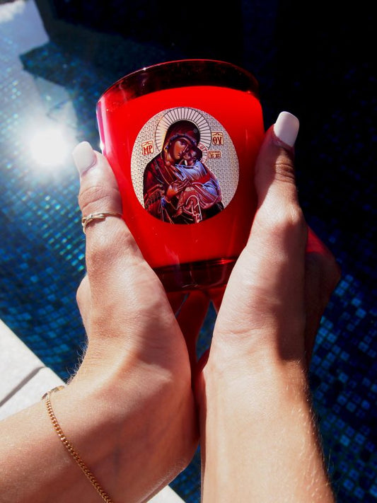 Large Red Icon Oxford Candle